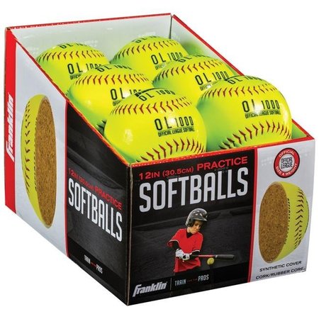 FRANKLIN Franklin 8837288 12 in. Synthetic Softballs; Yellow 8837288